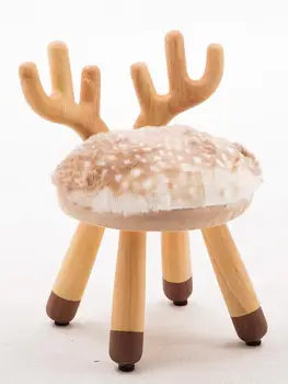 

Kindergarten Individual Solid Wood Animal Baby Toy Table And Chair Combination Cartoon Children's Short Round Bench Nordic