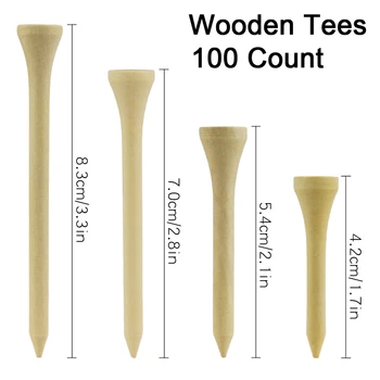 

100 Count Wood Golf Tees Wooden Tee Golf Ball Holders Length 42mm 54mm 70mm 83mm new golf t from golfer Drop Ship