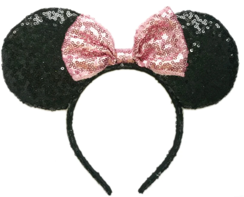 headband 28 Новые Симпатичные Уши Минни-Маус повязка фестиваль DIY аксессуары для волос бантики для волос с пайетками, лента для волос на Рождество для девочек, подарок для женщин - Цвет: headband 28