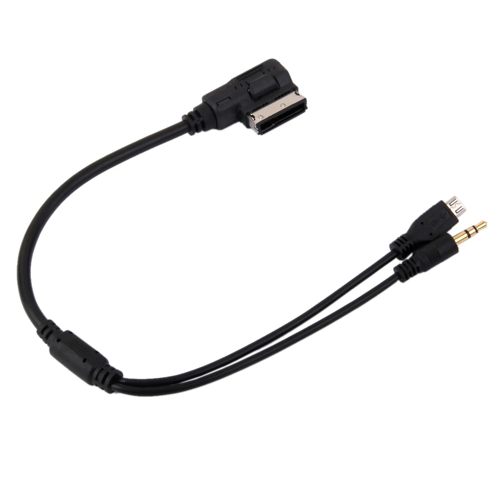 AMI MDI To Stereo 3.5mm Audio&Micro USB Aux Adapter Cable For Car Audi