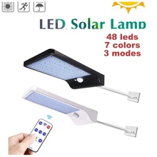 Дистанционный 36 светодиодный светильник на солнечной батарее, супер яркий светильник с датчиком движения, защищенный от атмосферных воздействий, точечный прожектор, уличный беспроводной охранный светильник s