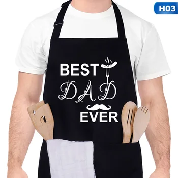 

Best Dad Ever Apron Funny Gift For Father's Day Cooking Apron For Men Restaurant Kitchen Workwear Food Service Uniforms