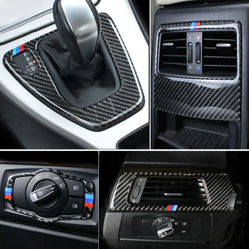 

Carbon Fiber For BMW E90 E92 E93 Interior Gearshift Air Conditioning Door Armrest Panel Cover Trim Stickers 3 Series Accessories