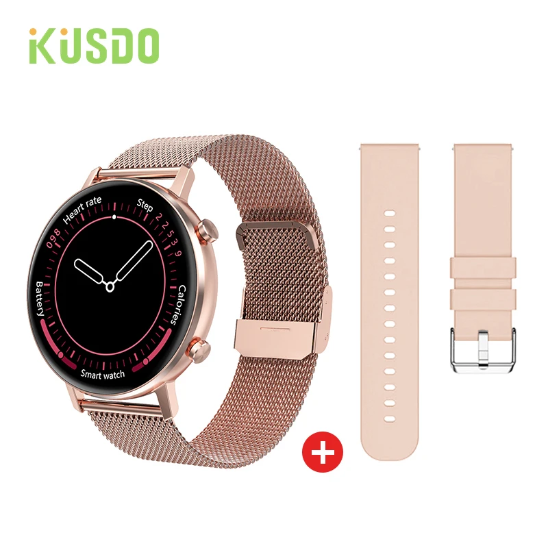 2021 nuevo KUSDO reloj inteligente hombres mujeres par los amantes de deporte reloj inteligente con presión arterial Monitor de oxígeno en sangre para Android de Apple
