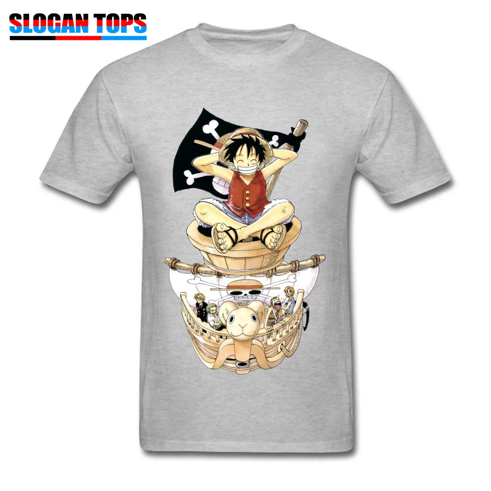 Print Geek T-shirts 2018 Discount NEW YEAR DAY Short Sleeve Crewneck Tops T Shirt 100% Cotton Men Unique Tee Shirt monkey d luffy roronoa zoro one piece grey