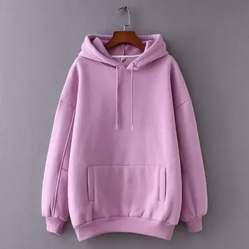 

Women Fleece Hoodie Sweatshirts Winter Japanese Fashion 2020 Oversize Ladies Pullovers Warm Pocket Hooded Jacket