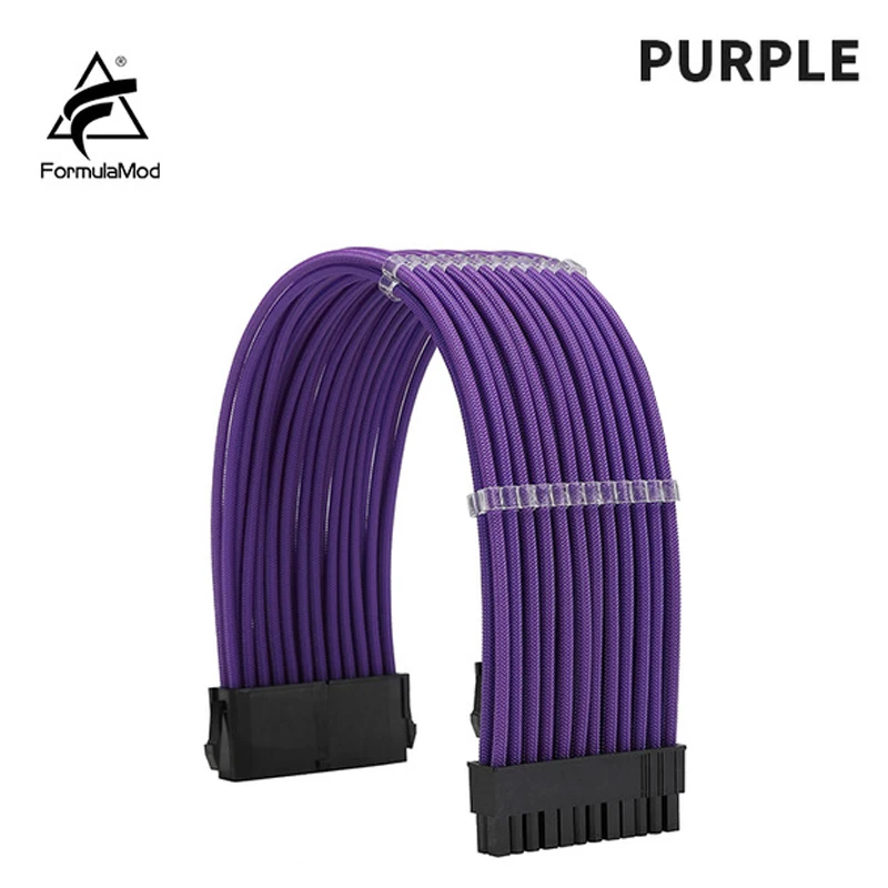 thumbnail image 1 of FormulaMod Fm-N24P ATX 24Pin Power Extension Cable For Motherboard 24 Pin 18AWG Solid Color Cables With Cable Comb, 1 of 5