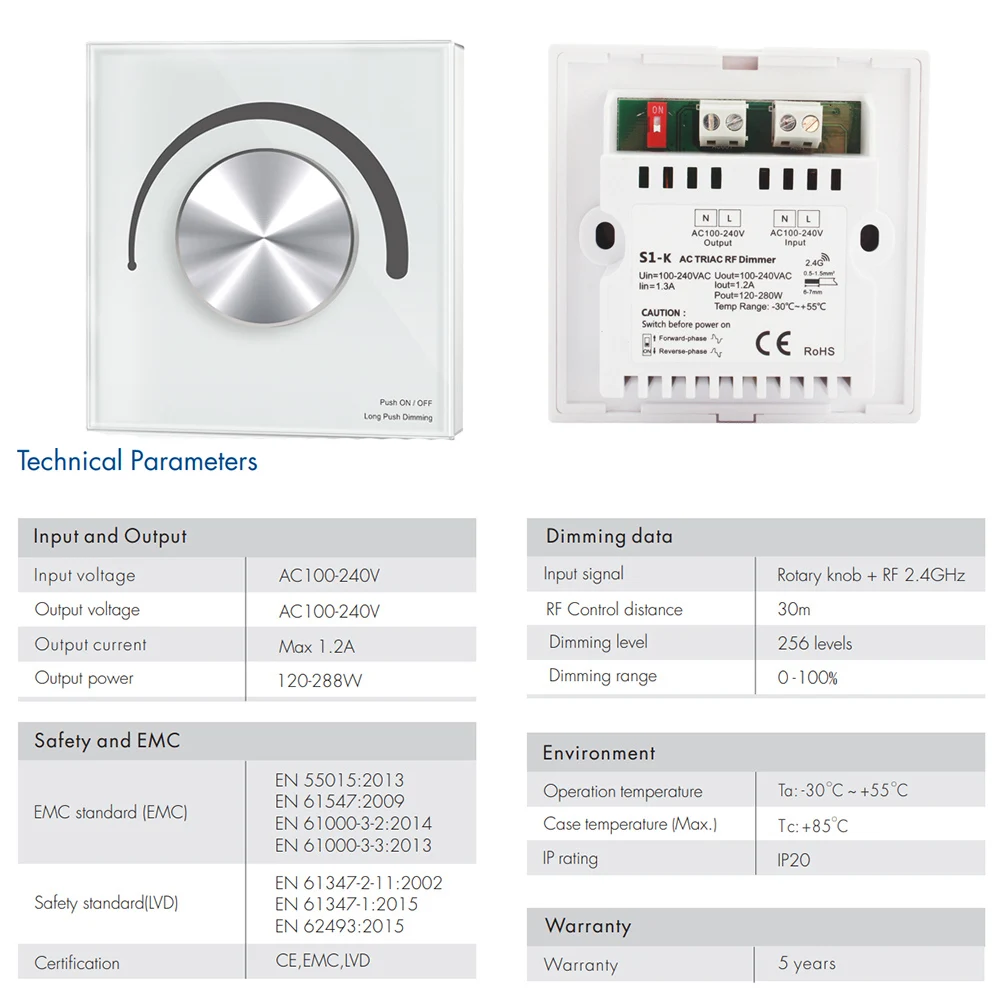 Светодиодный регулятор яркости Triac Smart Wifi 2 4G RF беспроводной пульт дистанционного