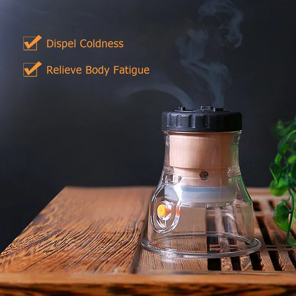 Chinese Medicine Moxibustion Acupuncture Points Cupping Burning Moxa Chinese Cupping Heating Therapy Anti-broken Vacuum Can