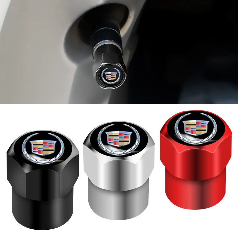 4 Uds 3D de tapas de válvula de rueda de coche rueda cubierta de polvo accesorios para Cadillac XTS XT4 XT5 XT6 CTS CT4 CT5 CT6 EXT STS SLS SLR SRX