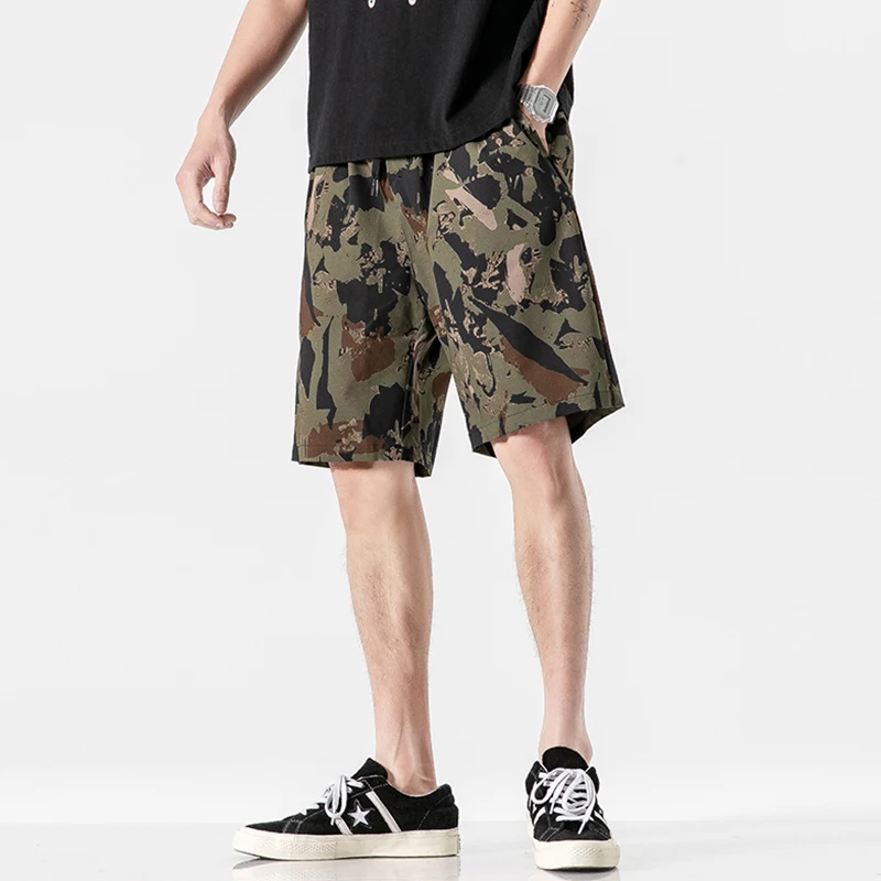 

Korea 2020 Summer Men Cargo Shorts Casual Multi Pocket Short Pants Hip Hop Streetwear Punk ROCK Trouers
