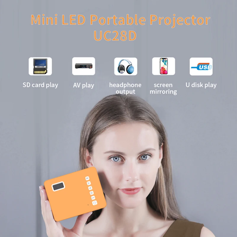 

UC28 4k full hd mini projector for smartphone Home Theater anchor Conference zoom cell phone projector for mobile projectors