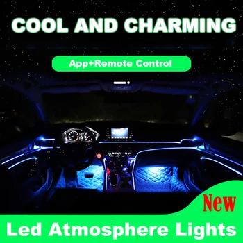 

LED Car Interior Ambient Atmosphere Mood Light RGB App Remote Control Backlight Auto Foot Center Console Door Decorative Lights