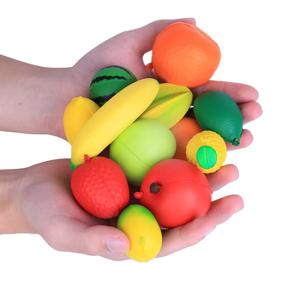 

12pcs Cute fixed style color Small Fruits slow rebound toys Stress Reliever Scented Super Slow Rising Squeeze Toy L113