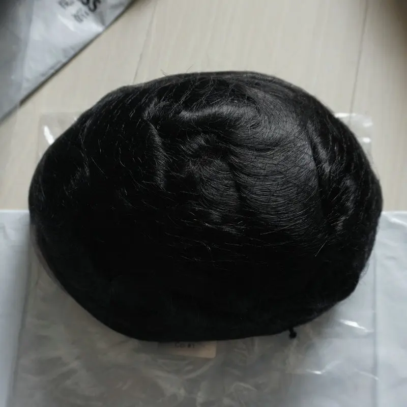 1 # Hstonir натуральный Волосы Remy Швейцарский Кружево и ПУ База системы замены волос Для мужчин парик U часть H045 - Парик Цвет: 1 #