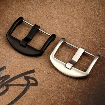 

Stainless Steel Buckle 18 20 22 24MM Leather Strap Buckle, For Men's Leather Buckle, Silver / Black