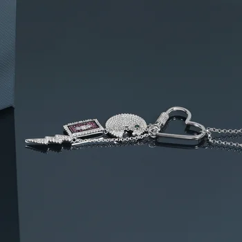 

A-gift jewelry Cubic Zircon exaggeration pendant hiphop necklace men chain 925 necklace gift for women jewelries