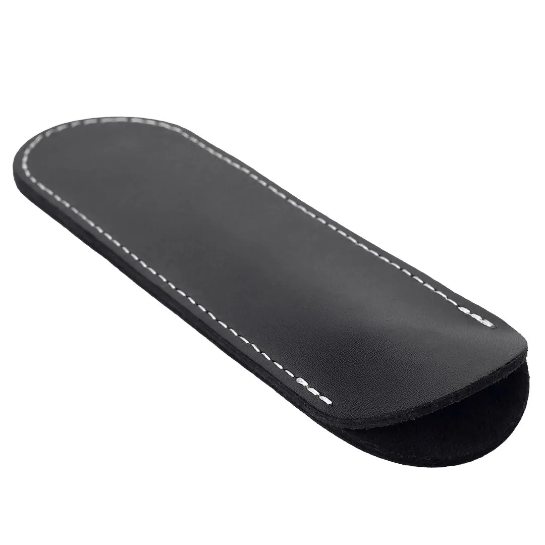 New Black Genuine Leather Fountain Pen Pouch Handcrafted Single Pencil Bag Holder Storage Sleeve Protection Pouch 157*36mm