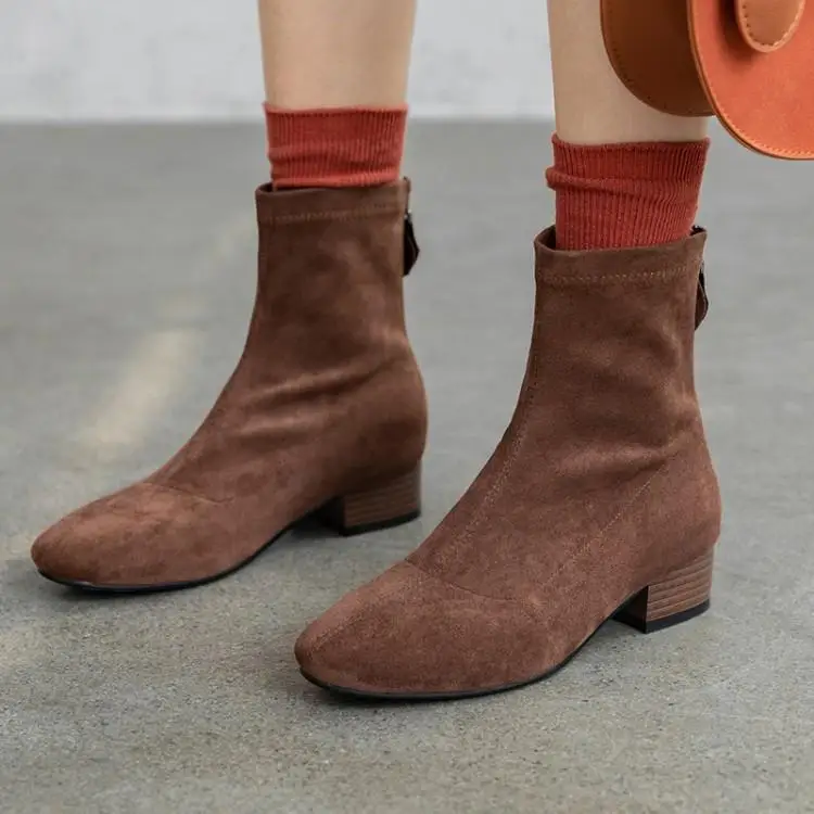 Женская обувь женские ботильоны Сезон Зима Цвет Черный Botines Mujer 2019 коричневые