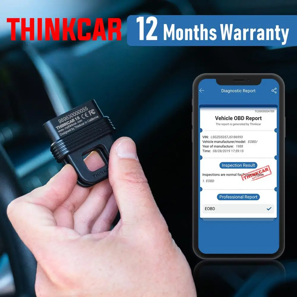THINKCAR Bluetooth OBD2 сканер считыватель кодов диагностический инструмент черный ящик OBD запись данных портативный сканирующий инструмент для iOS и Android