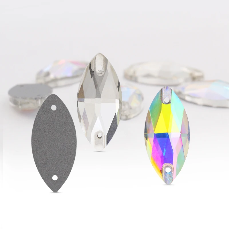 

trigon Crystal AB Flatback Sew-on Rhinestones Strass Glass for Diy Craft Christmas/Clothing Garment Decoration Jewelry Sew