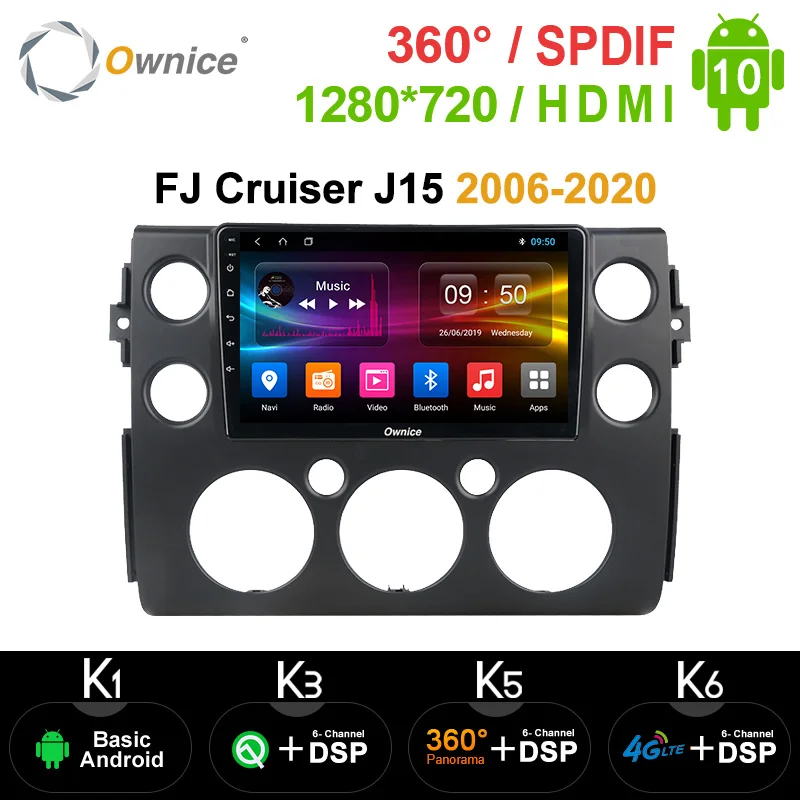 Ownice Android 10 0 8 ядер 360 панорама DSP K3 K5 K6 подходит для Toyota FJ Cruiser J15 2006 2020 автомобильный