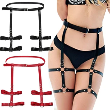 

Women Sexy PU Leather Garter Hot Erotic Body Belt Strap Waist Leg Belt Adjustable Punk Style Leg Garters