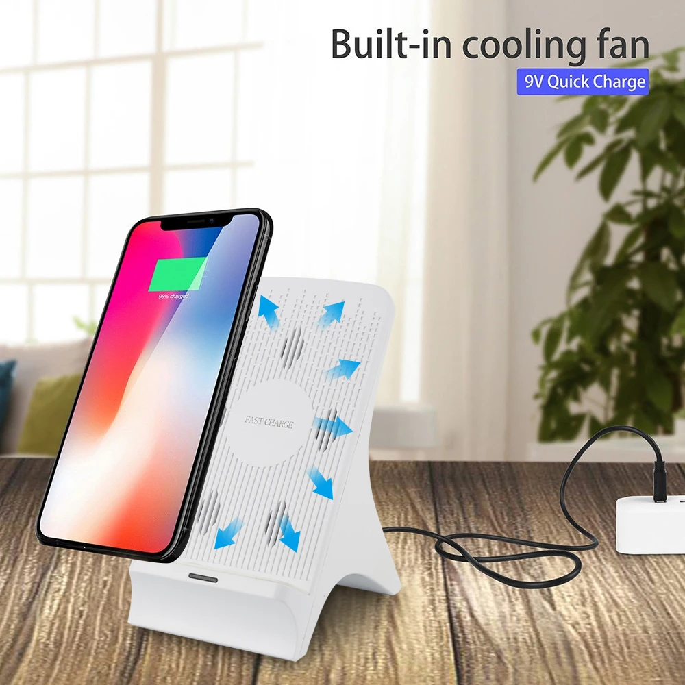 

10W QI Fast Quick Usb Wireless for IPhone Xiaomi Samsung Phone Induction Charger Charging Pad Station Dock Holder