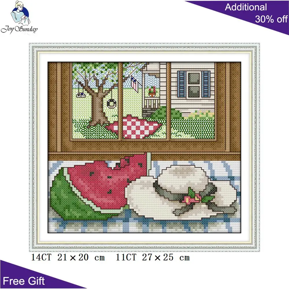 Joy Sunday Outside Window Cross Stitch Home Decor Four Seasons F497 F498 F499 F500