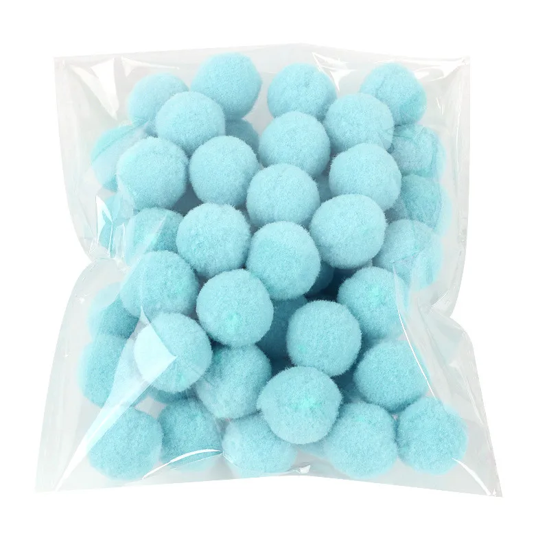 Light blue Eastshape 15 мм 100 шт DIY мягкий пушистый помпон шары для карт шапка одежда мешочек для украшений декоративный помпон новое украшение дома - Цвет: Light blue