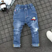 Весенние модные ковбойские брюки в Корейском стиле для маленьких мальчиков детские ковбойские штаны с вышивкой в виде шляпы