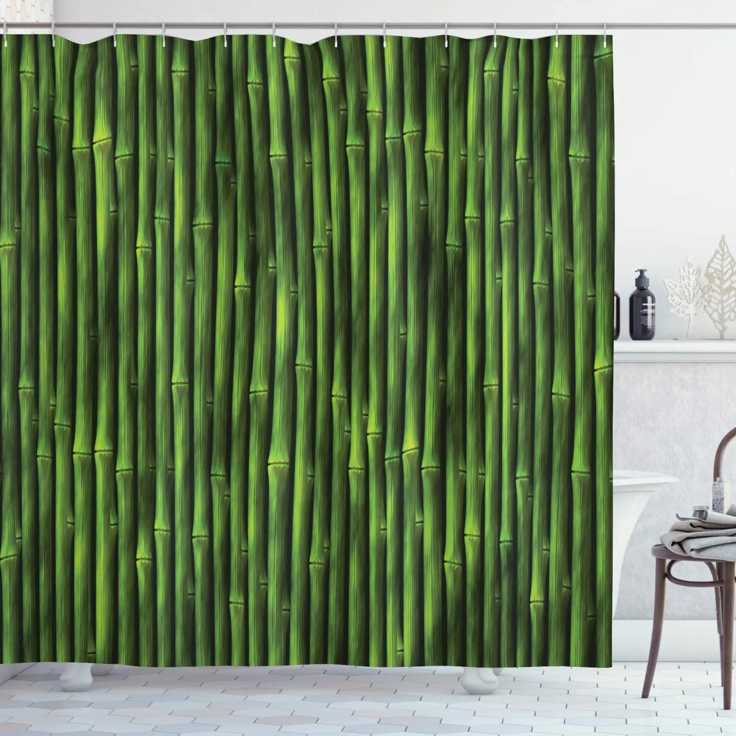 Bamboo Shower Curtain Bamboo Stems Pattern Tropical Nature Inspired Background Print Wildlife Theme Polyester Fabric Bathroom Shower Curtains Aliexpress