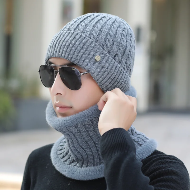 Бренд HANGYUNXUNHAO Skullies Beanies, мужские зимние шапки для мужчин, шарф, вязаная шапка, Beany, зимняя шапка, мужская шапка Gorro