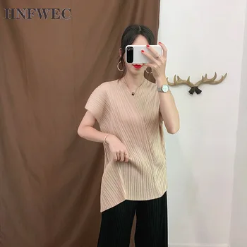 

V-neck Fashion Women T-shirt 2019 Summer New Loose Pluz Size Solid Color Ladies T Shirts Casual Wild Women Tops Z850