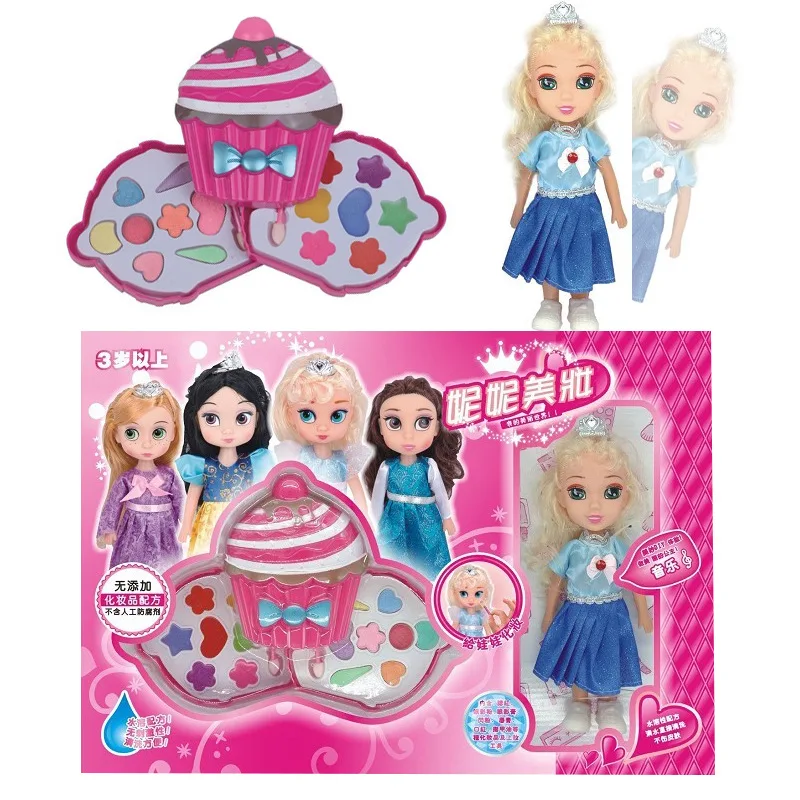 

Nini Beauty Children Play House Model Cosmetics Cake Folding Makeup GIRL'S Doll Boxed
