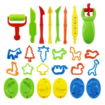 

Kids DIY Play Dough Model Animal Cake Fruit Tools Plasticine Set Clay Moulds Sets Educational Toys for children Gift
