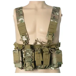 Chaleco táctico de caza al aire libre, bolsa magnética Triple abierta, bolsa rápida AK AR M4, bolsa para el hombro con tirantes en forma