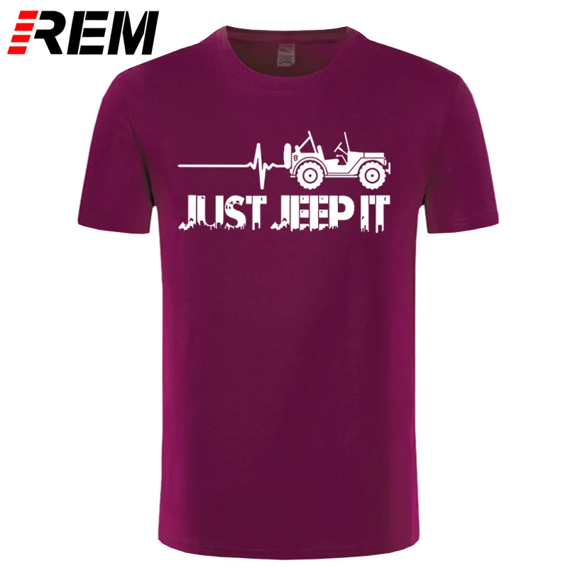 maroon white Футболка с принтом «Just Jeeps It Heartbeat», новая модная летняя футболка с круглым вырезом и надписью «Sunlight» - Цвет: maroon white
