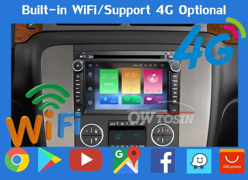 " PX6 4 Гб+ 64 ГБ Android 9,0 автомобильный DVD gps Радио для GMC Yukon Chevrolet Tahoe Equinox Savava Sierra Buick Enclave
