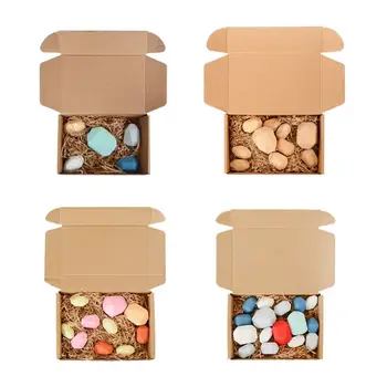 

Children's Rainbow Wooden Colored Stone Building Block Educational Toy Gift