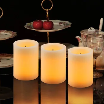 

6pcs Flameless Candle Lamp Night Lights Paraffin Realistic Dancing Flame Electric LED Candle with Remote Control Home Decoration
