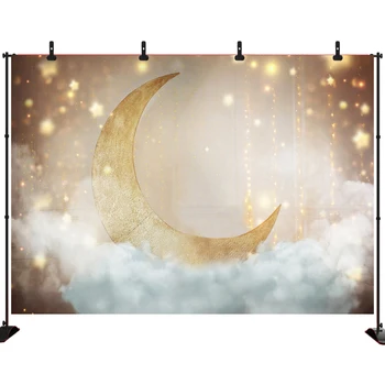 

Acejoler Moon Sky Stars Cloud New Born Baby Birthday Party Backdrop for Photo Studio Props photophone Photography Background