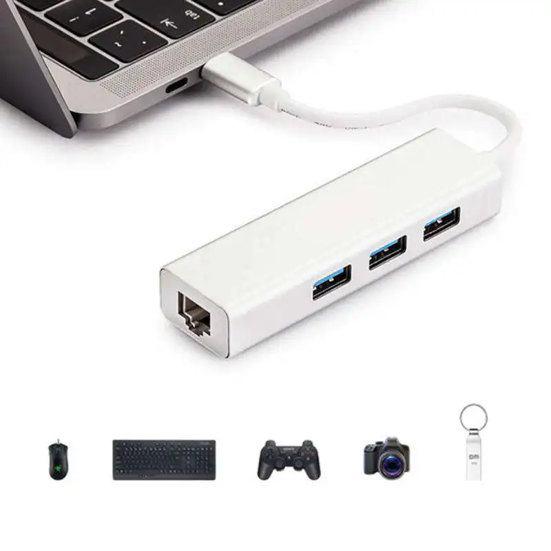 Ult-лучший 3 порта Usb 3,0 концентратор сетевой адаптер type-C 3,0 для Ethernet Rj45 Lan гигабитный адаптер Sup порты nintendo Switch для 10/1
