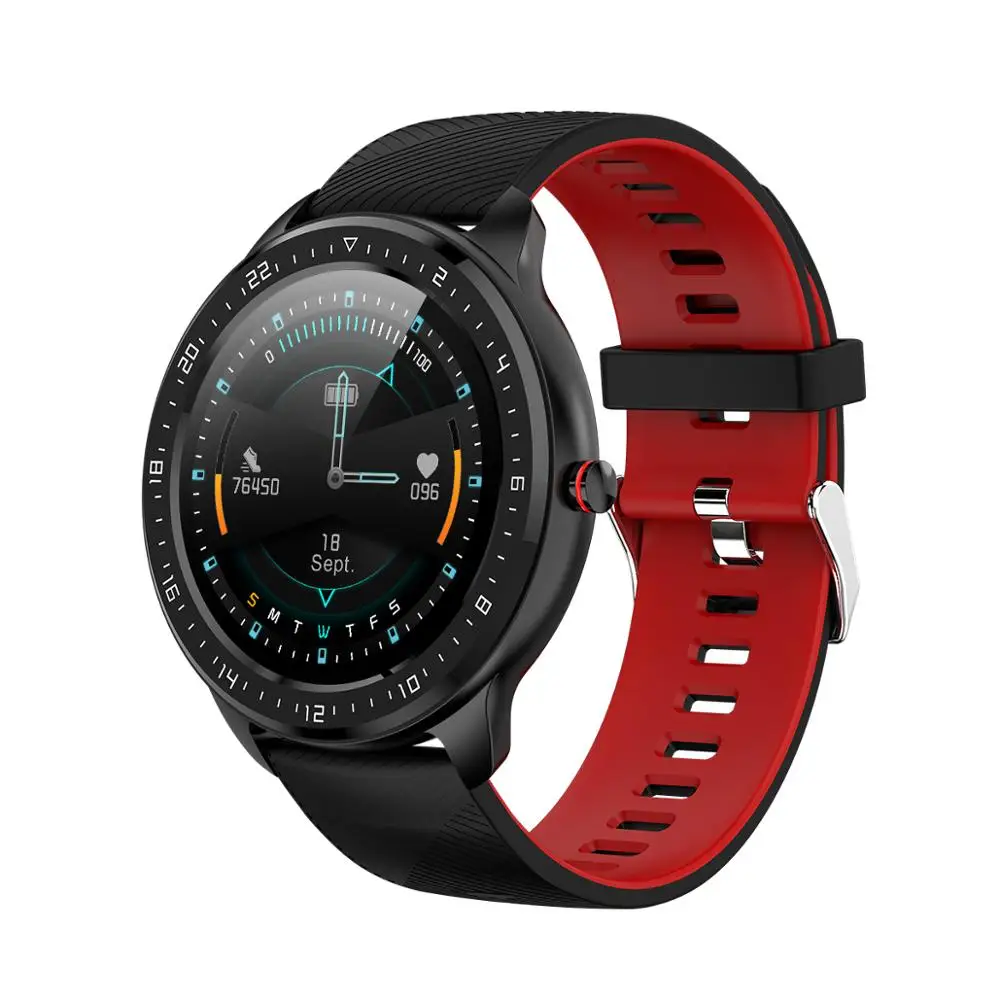 LEMFO водонепроницаемые Смарт-часы на весь экран сенсорный сердечный ритм кровяное давление напоминание Шагомер Bluetooth для мужчин и женщин - Цвет: Red