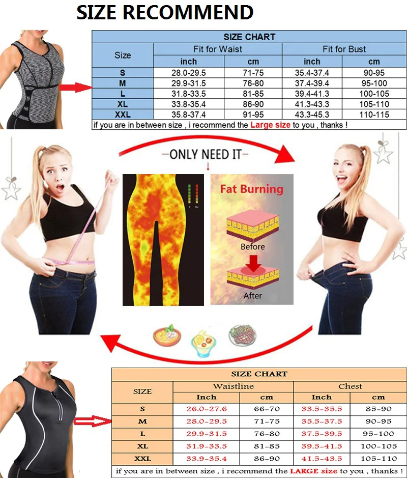 Женский неопреновый Топ для похудения с молнией|waist trainer|slim waist trainercontrol body shaper |
