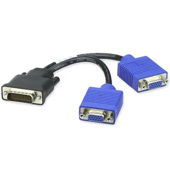 

Original Dell Dell HP DMS 59 Pin to Dual VGA Cable DVI One Divided into Two DVI to VGA Adaptor Cable