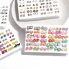 36/18 pares Multicolor de cristal de dibujos animados estrella luna hipoalergénico de plástico pendientes juego de pendientes para mujeres chica regalos de boda, navidad ► Foto 3/6