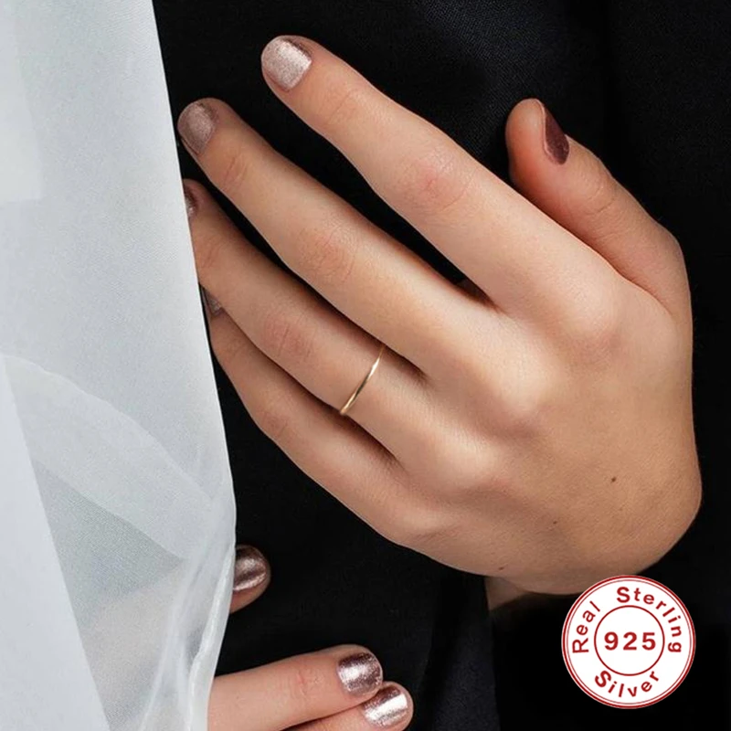 Автоклав модные минималистичные сапоги бусины 925 Серебряное кольцо для женщин