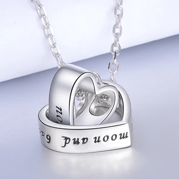 

XiaoJing New arrival 925 sterling silver double love heart pendant chain necklace diy fashion jewelry making for women gifts