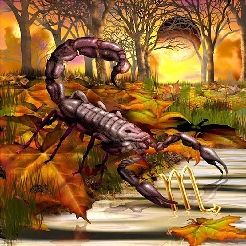 5D DIY Diamond Painting Full Round Beads Embroidery Giant Scorpion Mosaic Rhinestones Picture Cross Stitch Home Decor | Дом и сад